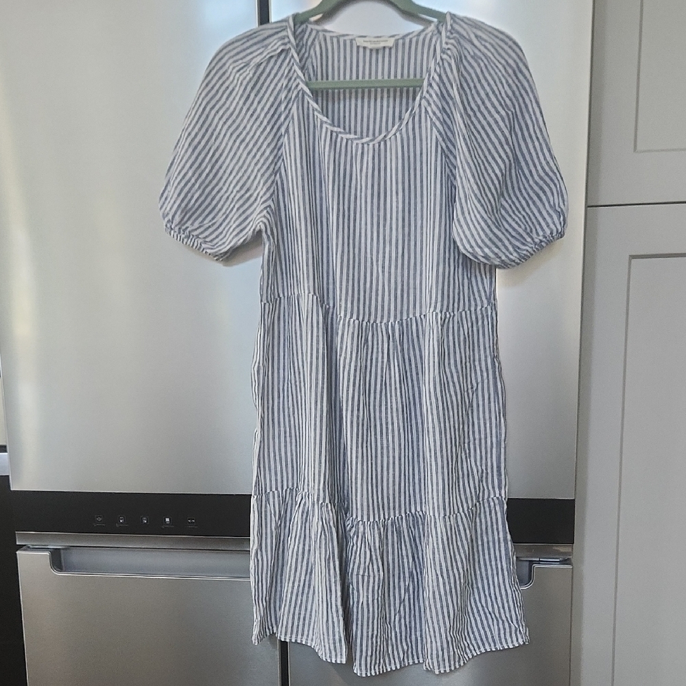 Beachlunchlounge XS Blue And White Stipped Dress